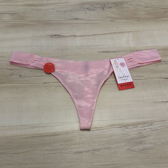 Spanx Thong Underwear L/XL Gloss Sheer Pink Skinny Britches Shaping Base Layer - Picture 1 of 4